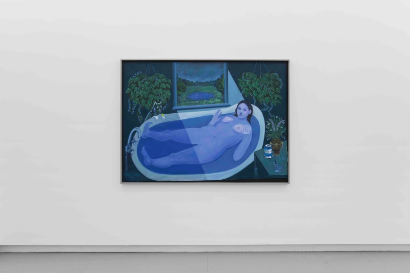 Bambou Gili, &quot;Ophelia in the Tub&quot;, 2018, oil on linen, 52 x 72 in (132 x 182.8 cm)