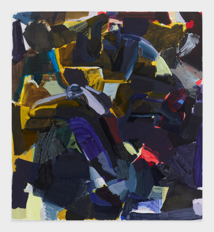 Sarah Awad, &quot;Night Vision,&quot; 2022,&nbsp;oil and vinyl on canvas,&nbsp;72 x 66 in (182.9 x 167.6 cm)