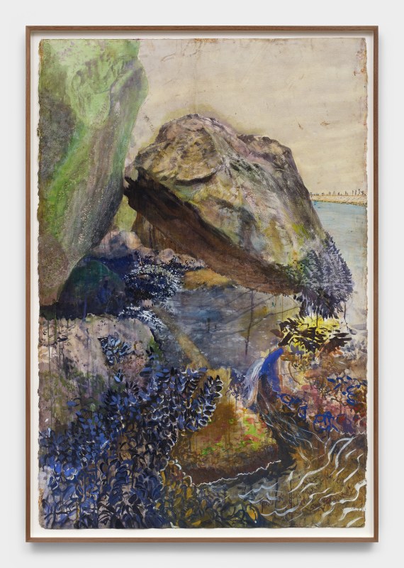 Sterling Wells, &quot;Moules Marini&egrave;res,&quot; 2023, watercolor on paper, approx. 60 1/2 x 40 1/2 in (153.7 x 102.9 cm)
