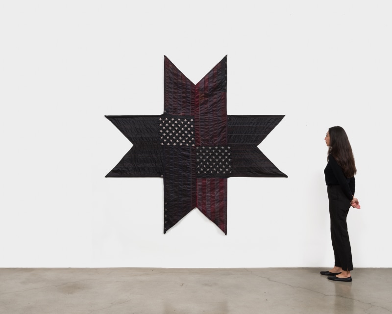 Carla Edwards, &quot;Shades of Ambivalence II&quot;, 2010, American flags, nylon dye, 98 x 98 in (248.9 x 248.9 cm)