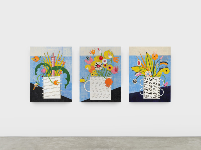 David Korty, &quot;Flower Paintings #1-3,&quot; 2023