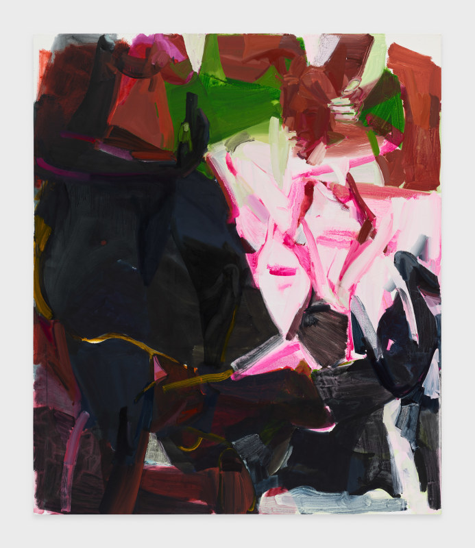 Sarah Awad, &quot;Rose Talisman,&quot; 2021, oil and vinyl on canvas, 78 x 66 in (198.1 x 167.6 cm)