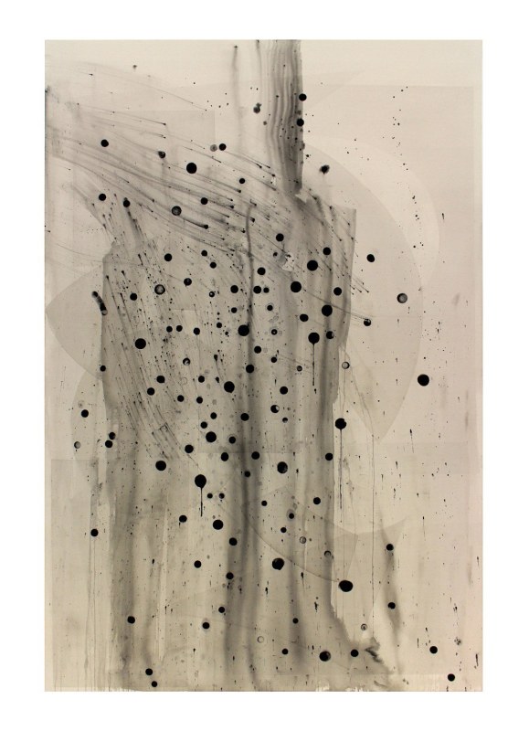 Shawn Kuruneru, &quot;Untitled (Black dots with transparent shapes),&quot; 2017