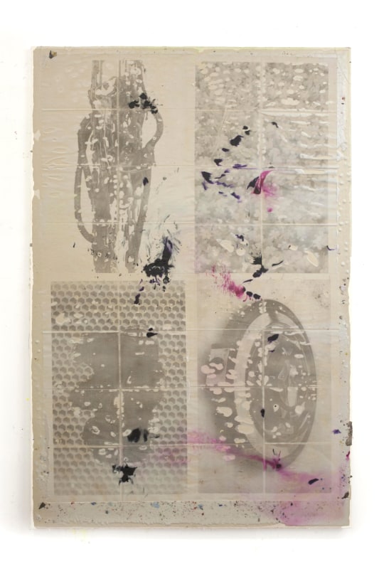 White Four Door, 2013, ink and wax on canvas, 48 x 72 in (122 x 183 cm)