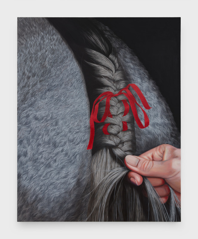 Sarah Miska, &quot;Kicker,&quot; 2022, acrylic on canvas, 60 x 48 in (152.4 x 121.9 cm)