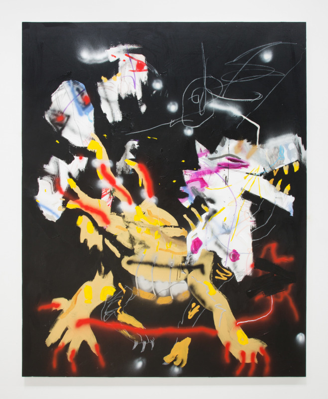 Robert Nava, &quot;Untitled,&quot; 2020, acrylic, grease pencil, and crayon on canvas, 90 x 72 in (228.6 x 182.9 cm)