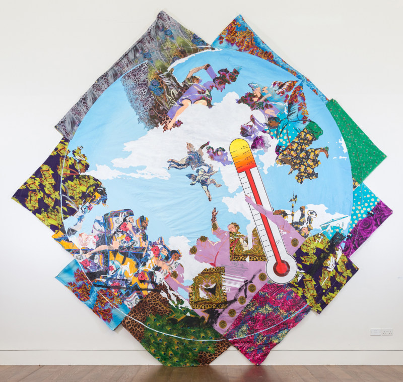Christine Tien Wang,&nbsp;&quot;After Tiepolo&quot;, 2014,&nbsp;fabric, acrylic, mixed media,&nbsp;236 &nbsp;x 236 in (599.4 x 599.4 cm)