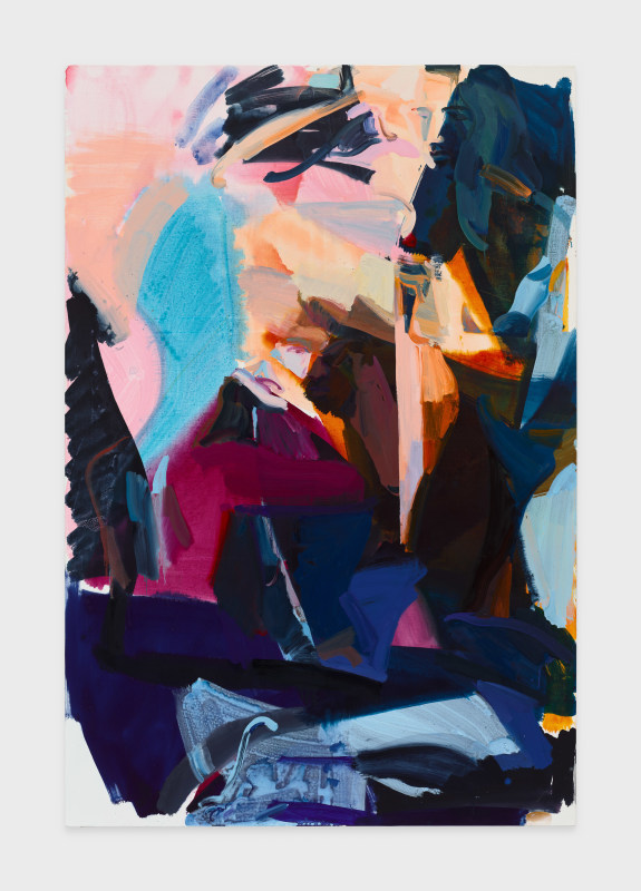 Sarah Awad, &quot;Reflect and Repeat,&quot; 2021, oil and vinyl on canvas, 66 x 44 in (167.6 x 111.8 cm)