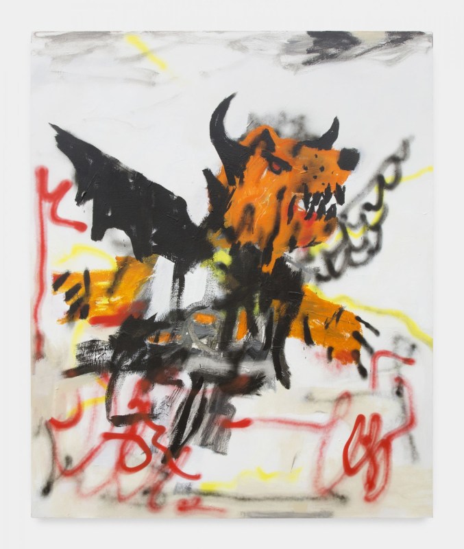 Robert Nava, &quot;Untitled,&quot; 2019, acrylic and grease pencil on canvas, 72 x 60 in (182.9 x 152.4 cm)