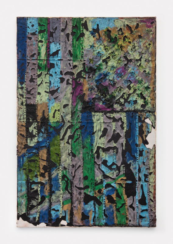 JPW3, &quot;After (flag)&quot;, 2021,&nbsp;oil pastel and wax on canvas,&nbsp;36 x 24 in (91.4 x 61 cm)