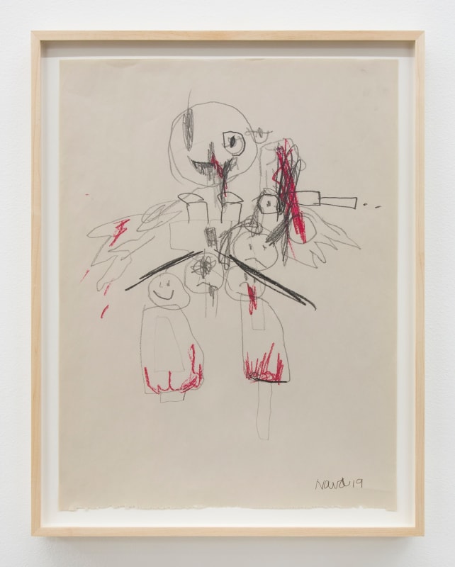 Robert Nava, &quot;Untitled&quot;, 2019, crayon, grease pencil, and pencil on paper, 26 1/2 x 20 1/2 in (67.3 x 52.1 cm)