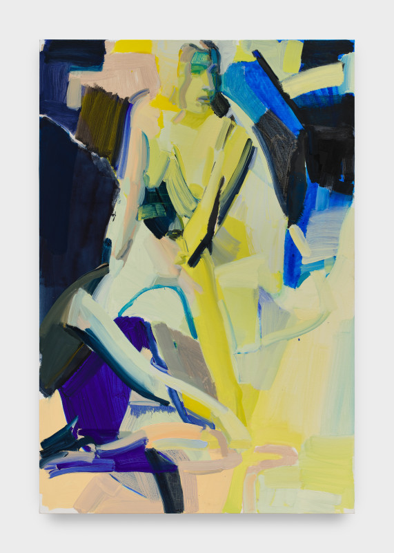 Sarah Awad, &quot;Sunslip&quot;, 2024, oil and vinyl on canvas, 66 x 44 in (167.6 x 111.8 cm)