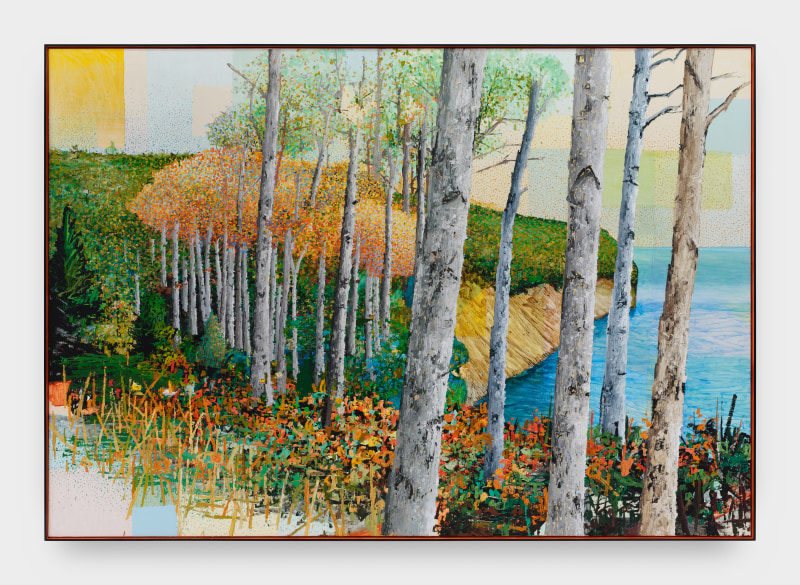 Ross Caliendo, &quot;California&quot;, 2025, oil and acrylic on canvas with artist painted frame, 82 3/4 x 119 in (210.3 x 302.3 cm)