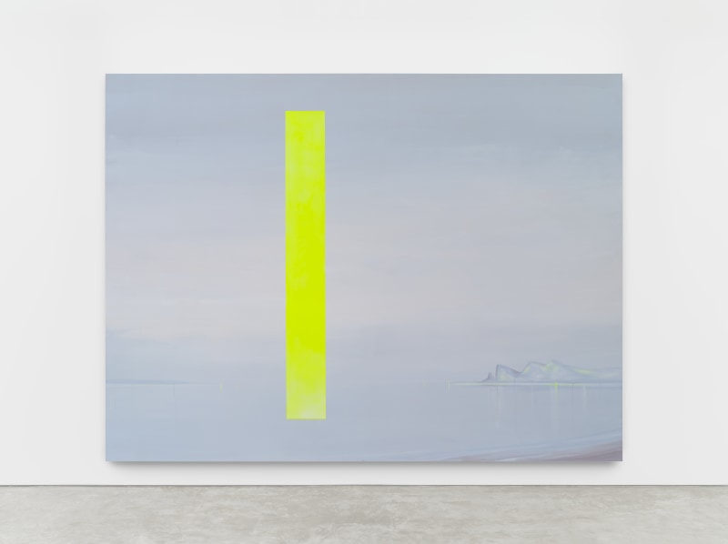 Wanda Koop, &quot;Black Sea Portal - Luminous Yellow&quot;, 2023, acrylic on canvas, 119 1/2 x 159 1/2 in (303.5 x 405.1 cm)