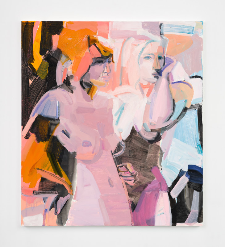 Sarah Awad, &quot;Static Fraction&quot;, 2025, oil and vinyl on canvas, 48 x 55 in (121.9 x 139.7 cm)