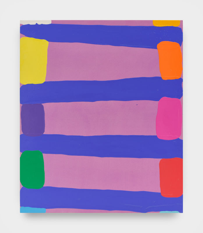 Hasani Sahlehe, &quot;Computer&quot;, 2025, acrylic and acrylic gel on raw canvas, 65 x 55 in (165.1 x 139.7 cm)