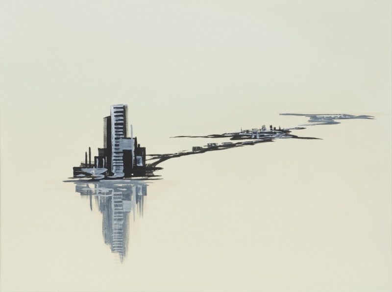 &quot;Satellite Cities (Black and Ivory),&quot; 2002