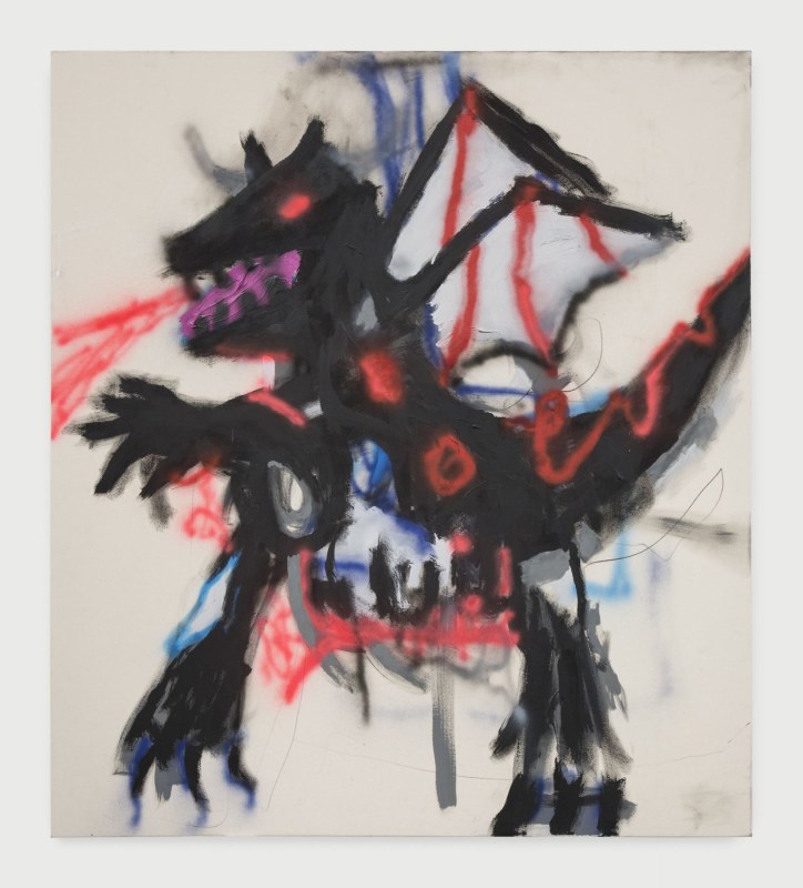 Robert Nava, &quot;Laser Charger&quot;, 2018, acrylic and grease pencil on canvas, 64 x 72 in (162.6 x 182.9 cm)