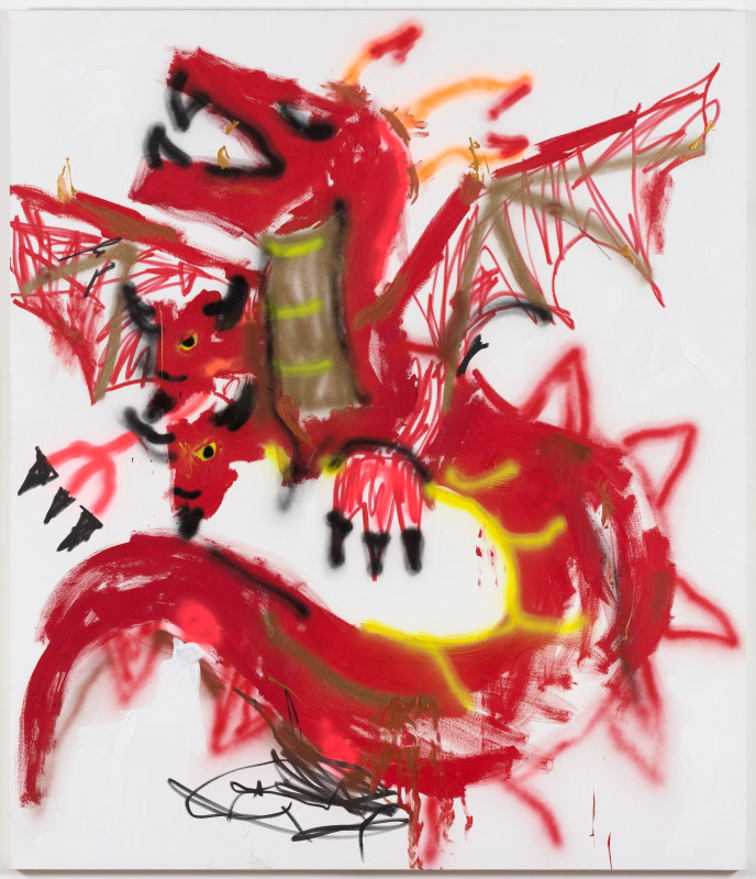 Robert Nava, &quot;Devil Dragon,&quot; 2019, acrylic on canvas, 84 x 72 in (213.36 x 182.88 cm)