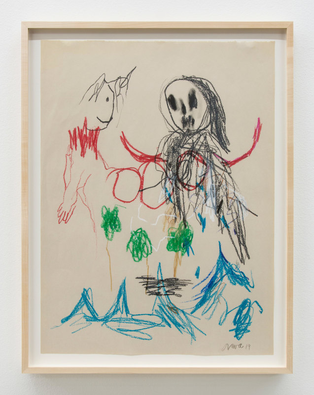Robert Nava, &quot;Untitled&quot;, 2019, crayon, grease pencil, and pencil on paper, 24 x 18 in (61 x 45.7 cm)