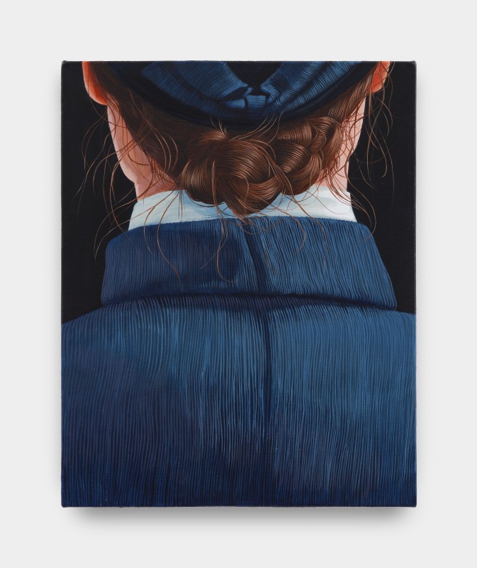 Sarah Miska, &quot;Dressage Braided Bun&quot;, 2024, acrylic on canvas, 20 x 16 in (50.8 x 40.6 cm)