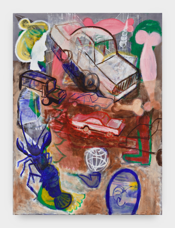 Anna Rosen, &quot;Car-driving Self&quot;, 2025, oil and emulsion on linen and canvas, 70 x 52 in (177.8 x 132.1 cm)