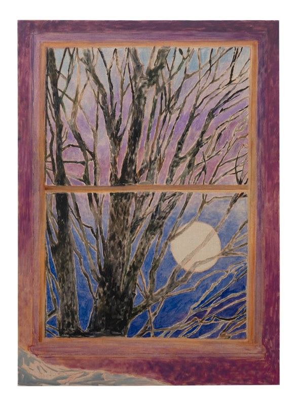 Full Moon from Bed, 2021, oil on linen, 43 x 31 in (109.2 x 78.7 cm)