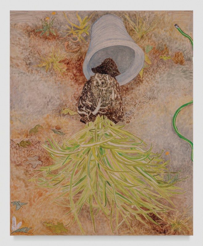 Repotting Spider Plant, 2022, oil on linen, 80 x 65 in (203 x 165 cm)