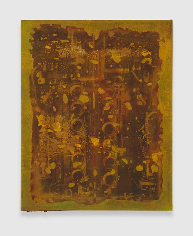 F.O.G., 2015, wax and ink on canvas,&nbsp;20 x 16 in (50.8 x 40.6 cm)