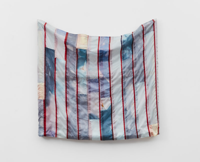 Carla Edwards, &quot;The Blue&quot;, 2017, standard american flags, nylon dye, 41 x 40 in (104.1 x 101.6 cm)