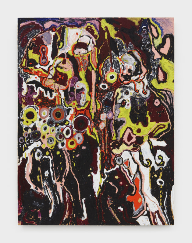 JPW2, &quot;Snake Head Wanderer&quot;, 2021,&nbsp;oil pastel on panel,&nbsp;48 x 36 in (121.9 x 91.4 cm)