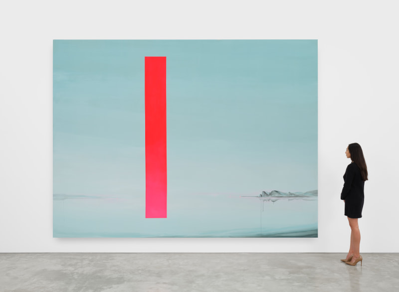 Wanda Koop,&nbsp;&quot;Black Sea Portal - Luminous Red&quot;, 2023,&nbsp;acrylic on canvas,&nbsp;119 1/2 x 159 1/2 in (303.5 x 405.1 cm)