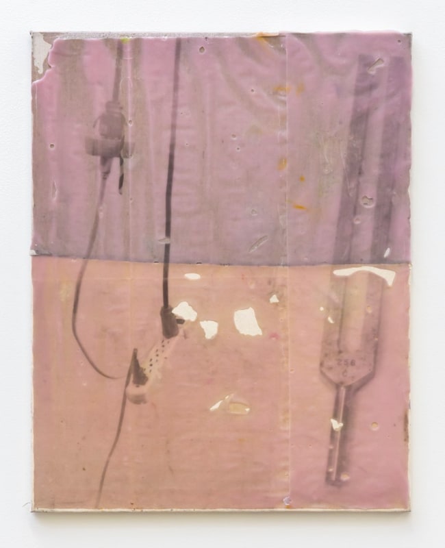 P.T.C., 2014, wax and ink on canvas,&nbsp;24 x 30 in (61 x 76.2 cm)