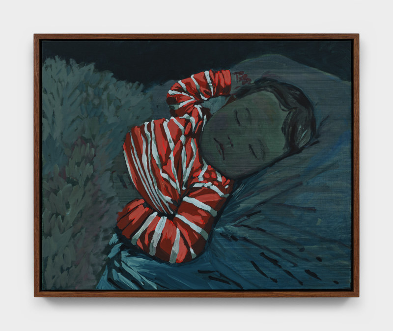 Claire Tabouret, &quot;The Sleep&quot;, 2025, acrylic on canvas, 25 1/2 x 31 1/2 x 2 1/4 in (64.8 x 80 x 5.7 cm)