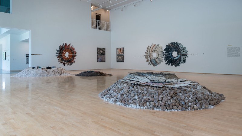 Brie Ruais: Movement at the Edge of the Land, installation view, Moody Center for the Arts, Houston, TX, 2021. Photo: Nash Baker