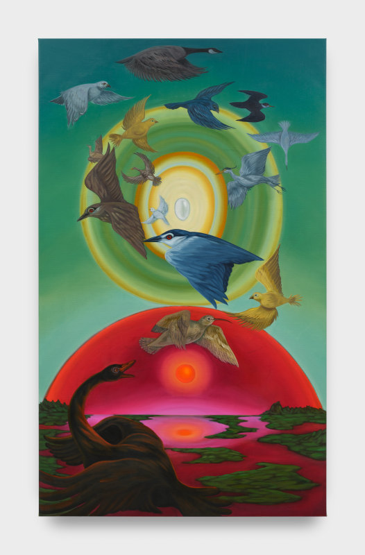 Bambou Gili, &quot;All Birds Go to Heaven&quot;, 2025, oil on linen, 60 x 36 in (152.4 x 91.4 cm)