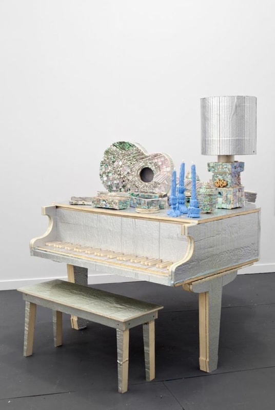 Piano from &quot;Mass Murder,&quot; Installation view at Frieze NY, 2014