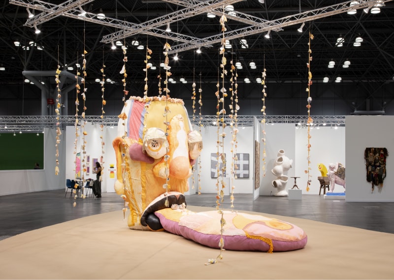 Tau Lewis, &quot;Opus (The Ovule),&quot; installation view at The Armory Show, Platform Sector, New York, NY, 2021.