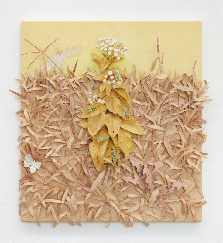 Michael Assiff, &quot;Volunteers with Yellowjackets and Cabbage White Butterfly (11-0617 Transparent Yellow, 13-0916 Chamomile, 15-1046 Mineral Yellow, 14-1212 Frapp&eacute;),&quot; 2021