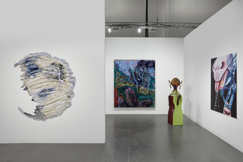 Brie Ruais, Claire Tabouret, Tau Lewis, and Sarah Miska, installation view, Art Basel Miami, 2023