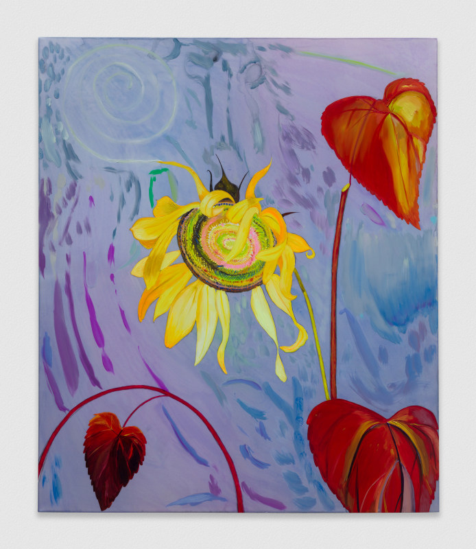 Paul Heyer, &quot;Sunflower (Three Hearts),&quot; 2021, oil and acrylic on polyester, 44 x 37 in (111.8 x 94 cm)