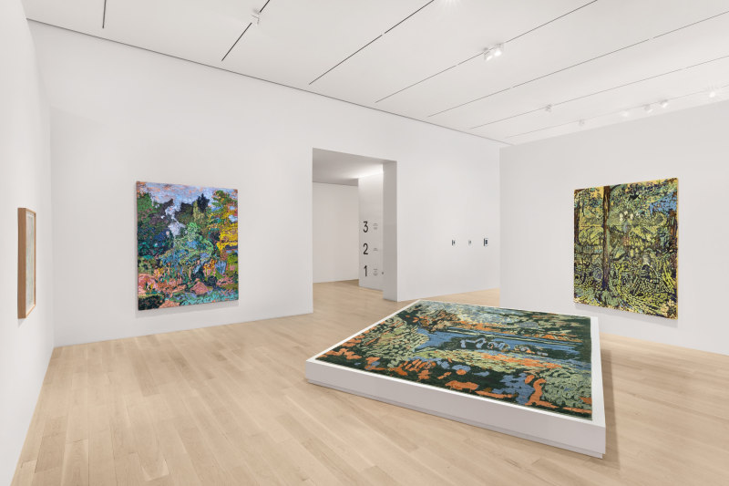 Claire Tabouret: Au Bois d&rsquo;Amour, installation view at the Institute of Contemporary Art, Miami, 2023.