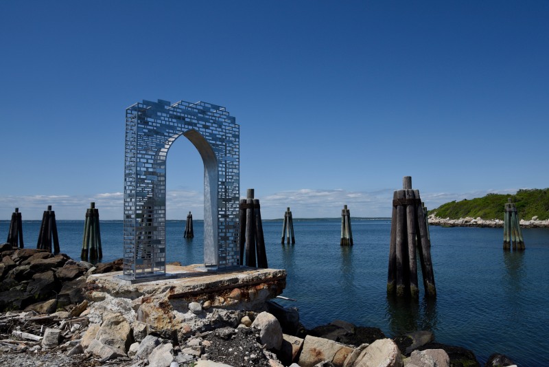 Carla Edwards, &quot;If Portals Could Raise a Ruin&quot;, 2018, aluminum, 108 x 150 in (274.3 x&nbsp;381 cm)