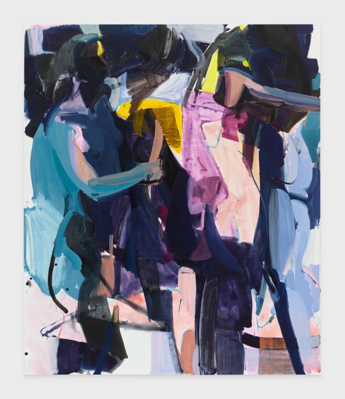 Sarah Awad, &quot;The Three Graces,&quot; 2021, oil and vinyl on canvas, 78 x 66 in (198.1 x 167.6 cm)