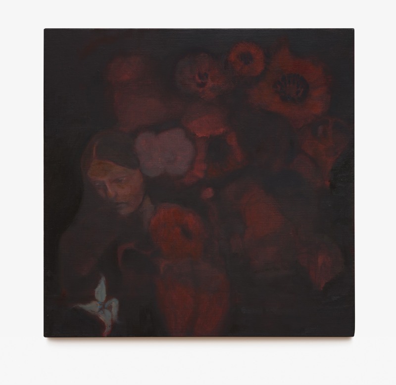 Darby Milbrath, &quot;Death and Forsaken Love (Anemone)&quot;, 2025, oil on linen on panel, 18 x 18 in (45.7 x 45.7 cm). Rachel Topham Photography.