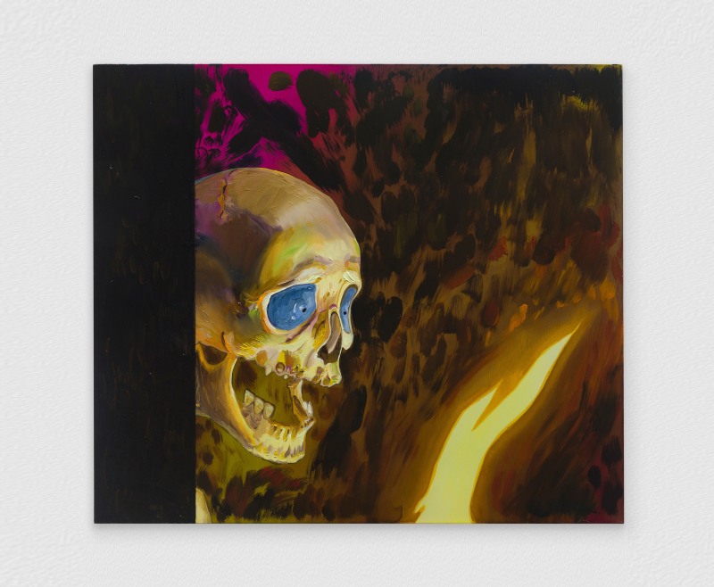 Paul Heyer, &quot;Fire&quot;, 2021,&nbsp;oil and acrylic on polyester,&nbsp;18 3/4 x 25 1/4 in (47.6 x 64.1 cm)
