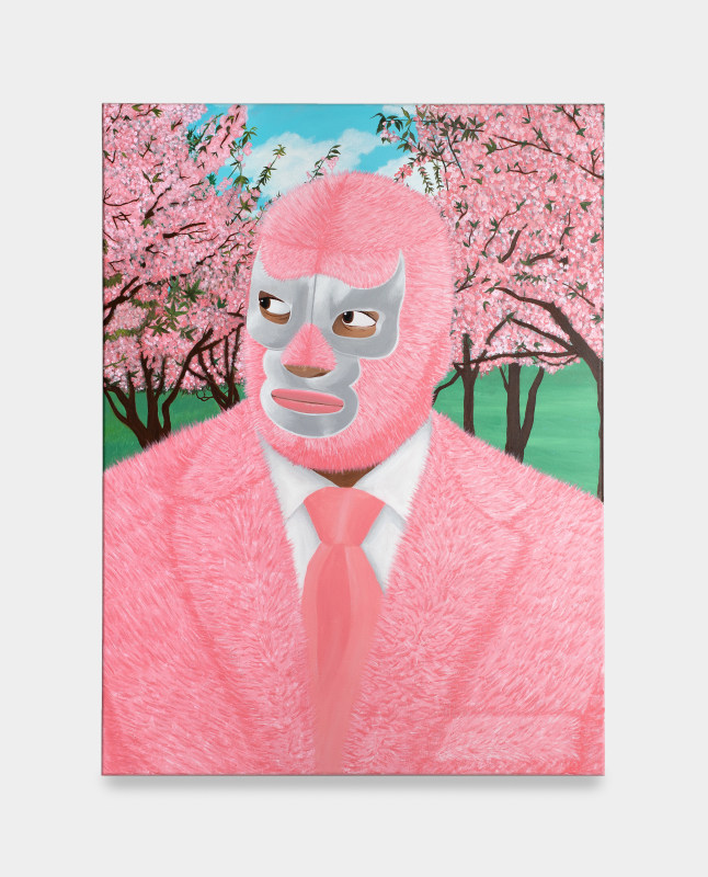 Lee Moriarty, &quot;Pink Mink Portrait&quot;, 2025, acrylic on canvas, 30 x 40 in (76.2 x 101.6 cm)