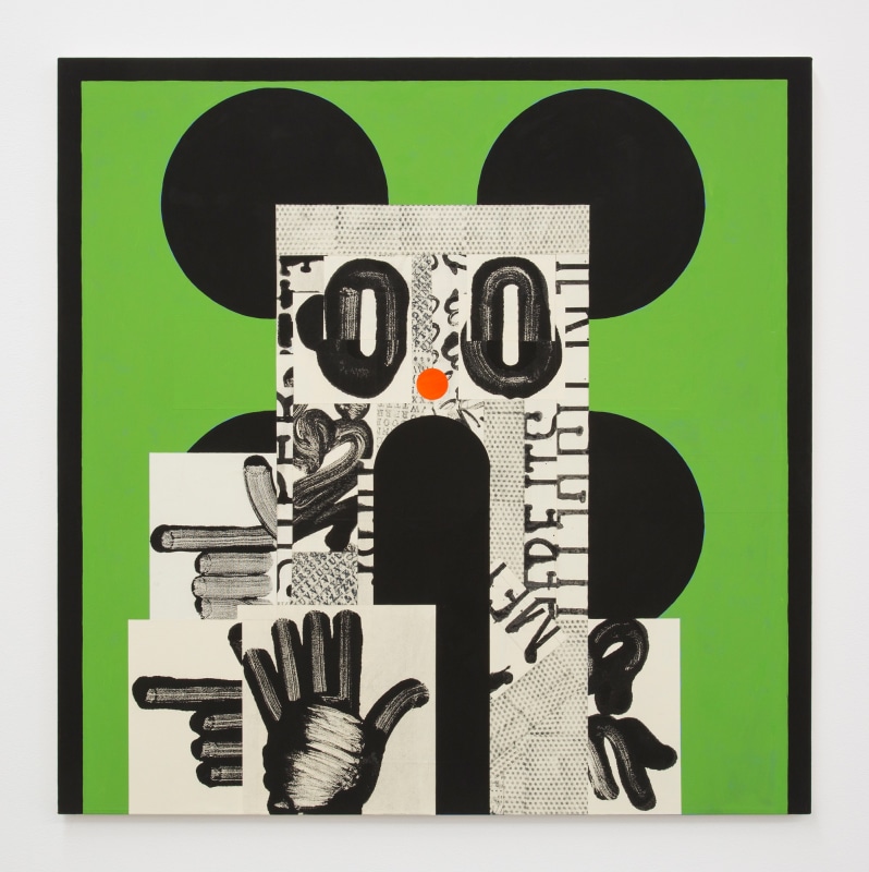 David Korty, &quot;Face on green with four black ears,&quot; 2019