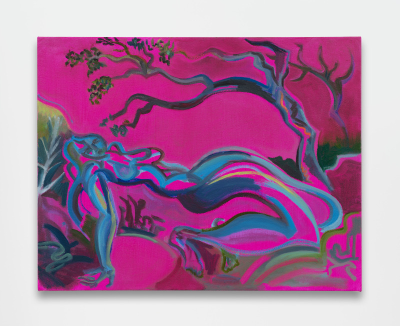 Mira Dancy, &quot;Safe Passage&quot;, 2025, acrylic and oil on canvas, 22 x 28 in (55.9 x 71.1 cm)