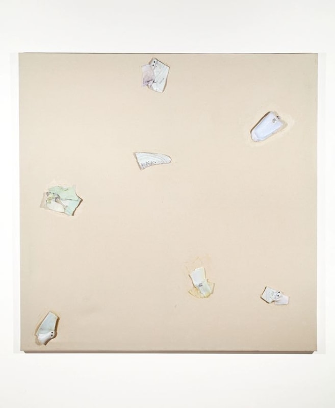 Anna Rosen,&nbsp;&quot;Skechers Painting&quot;, 2012,&nbsp;canvas, acrylic medium, Skechers Shape-Ups,&nbsp;56 x 64 in (142.2 x 162.6 cm)